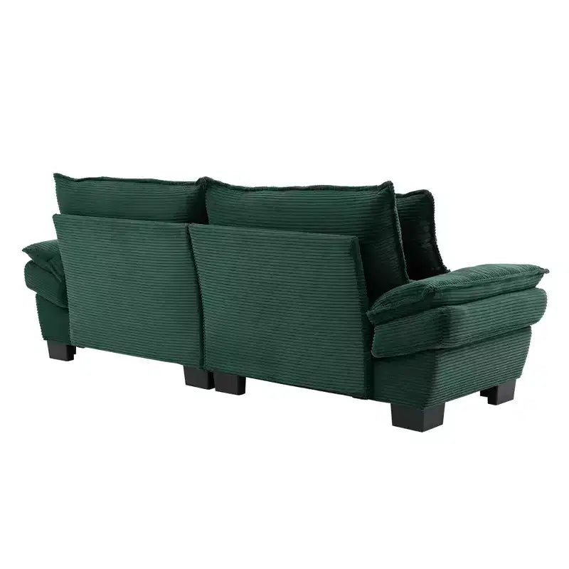 MAYEERTY Divano a due posti in velluto a coste con cuscini, imbottito per camera da letto, soggiorno, ufficio, verde