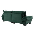 MAYEERTY Divano a due posti in velluto a coste con cuscini, imbottito per camera da letto, soggiorno, ufficio, verde