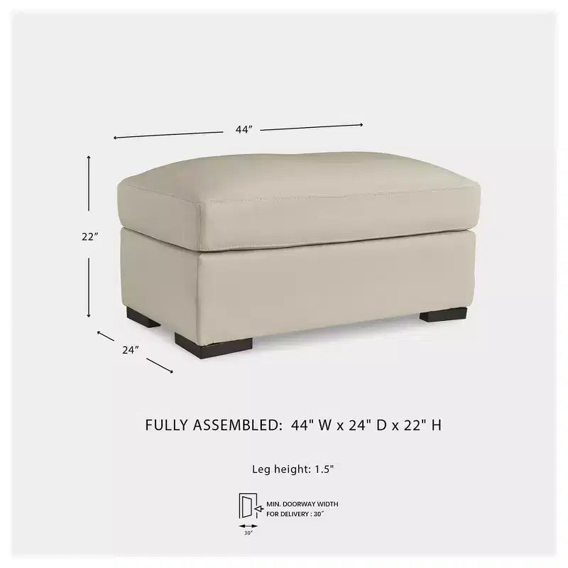Signature Design by Ashley Treasure Trove, Pouf in pelle Match, Stile Contemporaneo, Mandorla