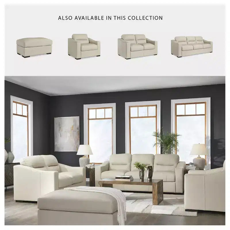 Signature Design by Ashley Treasure Trove, Pouf in pelle Match, Stile Contemporaneo, Mandorla