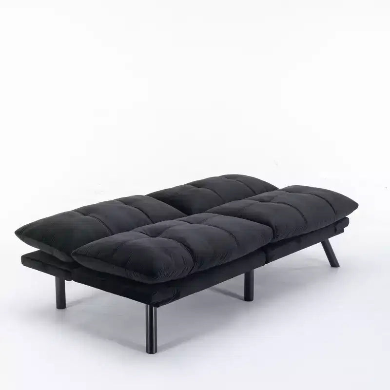 MAYEERTY Divano letto pieghevole convertibile moderno comodo per soggiorno camera da letto piccolo spazio nero