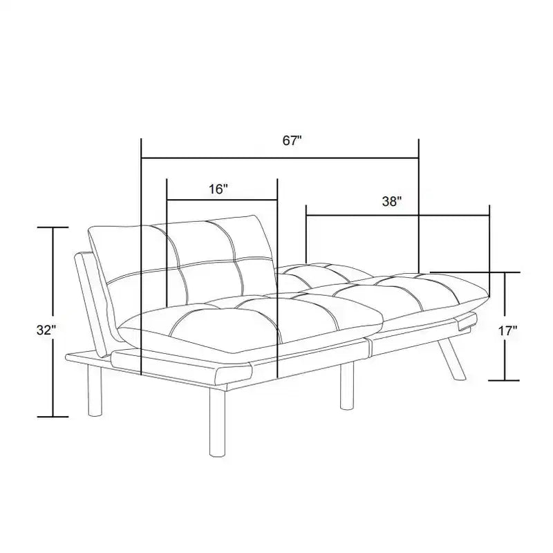 MAYEERTY Divano letto pieghevole convertibile moderno comodo per soggiorno camera da letto piccolo spazio nero