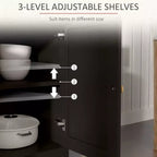 Credenza da Cucina, Mobile Buffet Stile Farmhouse con Ante a Scorrimento, Cassetti, Ripiani Regolabili