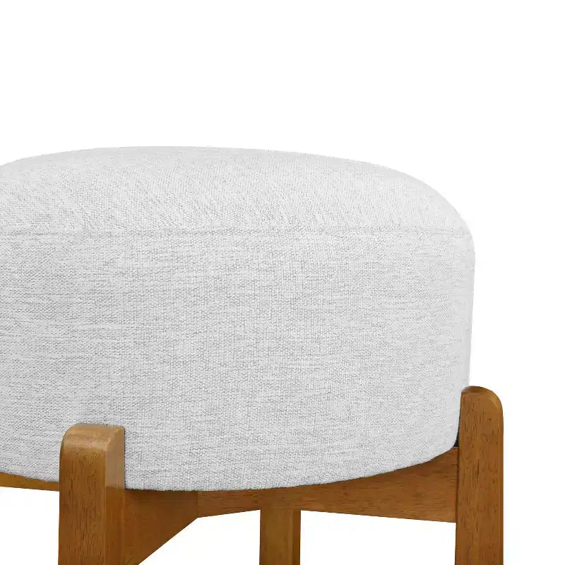 Sgabelli da Bar Imbottiti Rotondi in Legno di Gomma Ashton Christopher Knight Home (Set di 2)