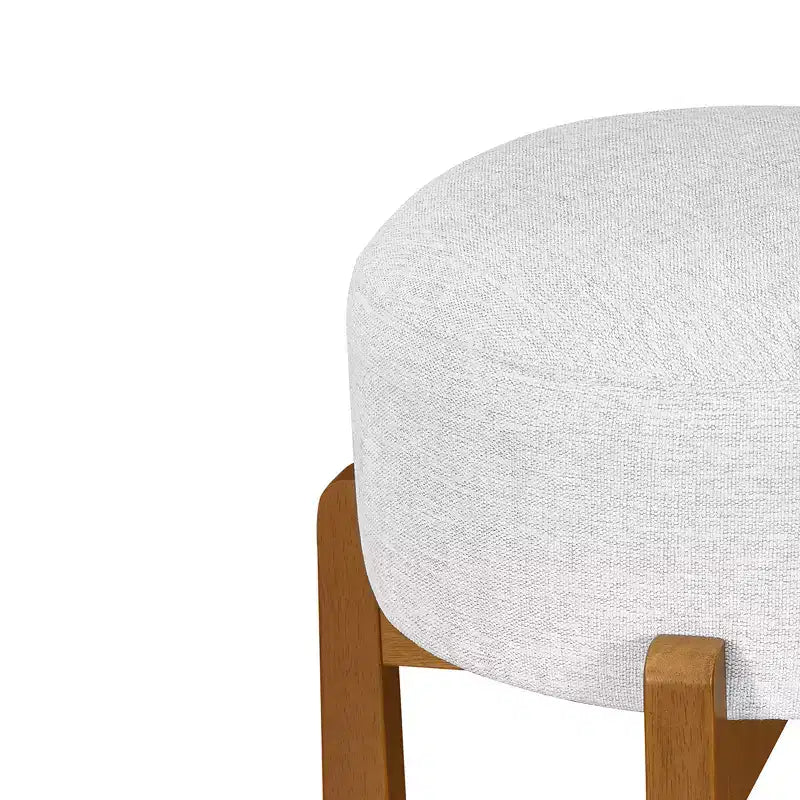 Sgabelli da Bar Imbottiti Rotondi in Legno di Gomma Ashton Christopher Knight Home (Set di 2)