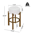 Sgabelli da Bar Imbottiti Rotondi in Legno di Gomma Ashton Christopher Knight Home (Set di 2)