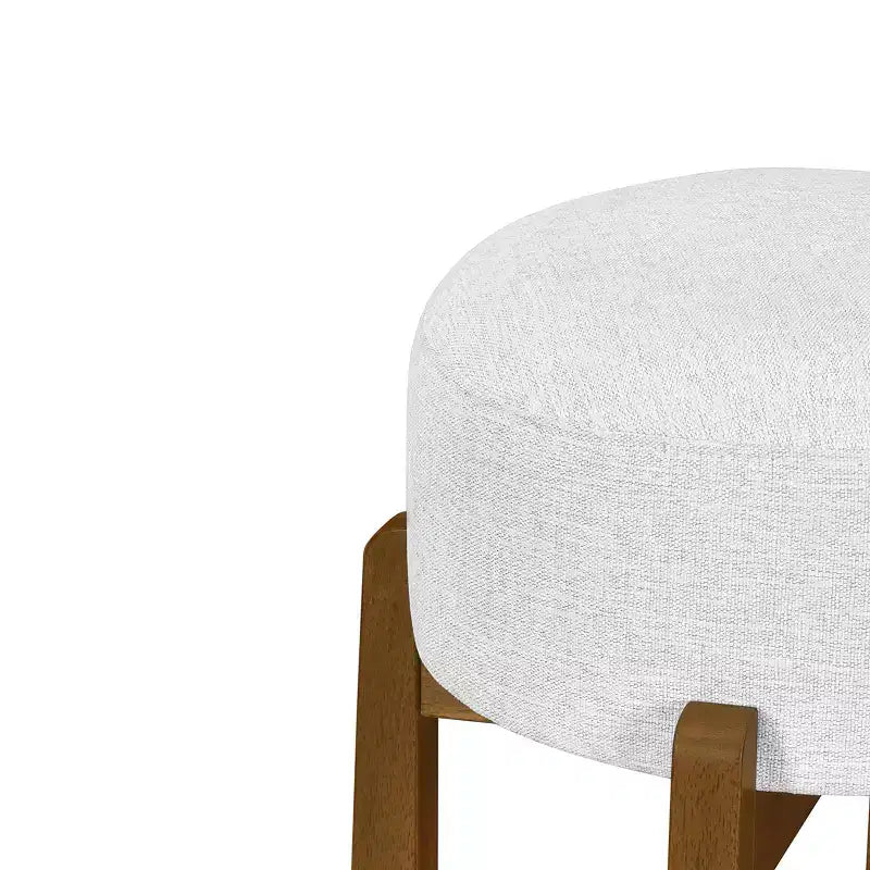 Sgabelli da Bar Imbottiti Rotondi in Legno di Gomma Ashton Christopher Knight Home (Set di 2)