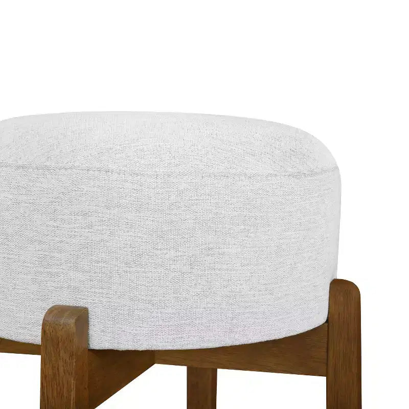 Sgabelli da Bar Imbottiti Rotondi in Legno di Gomma Ashton Christopher Knight Home (Set di 2)