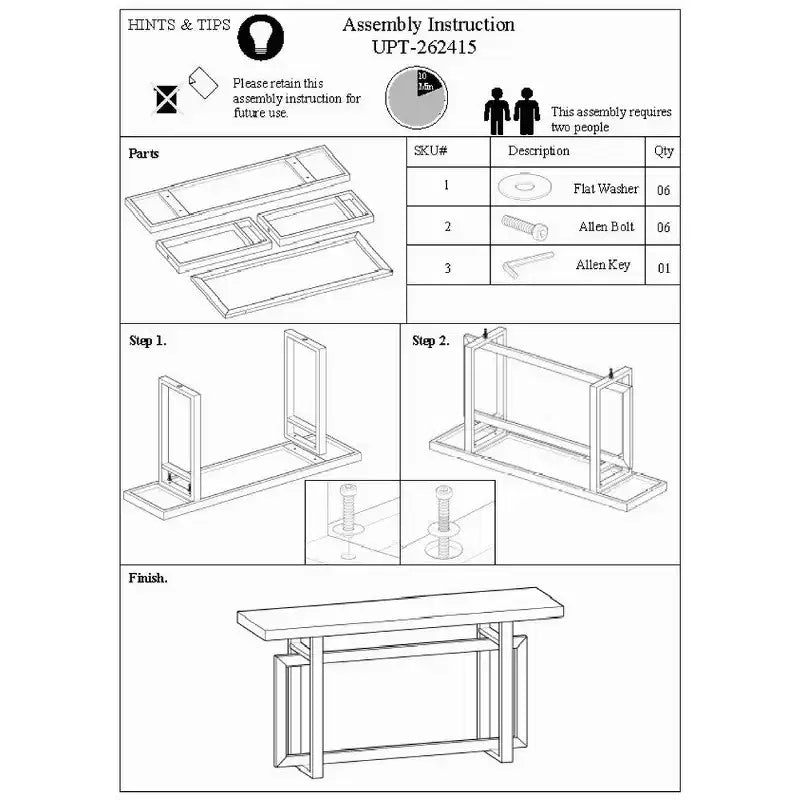 Credenza/Console da 150 cm Royal Hampton con base geometrica ad incastro