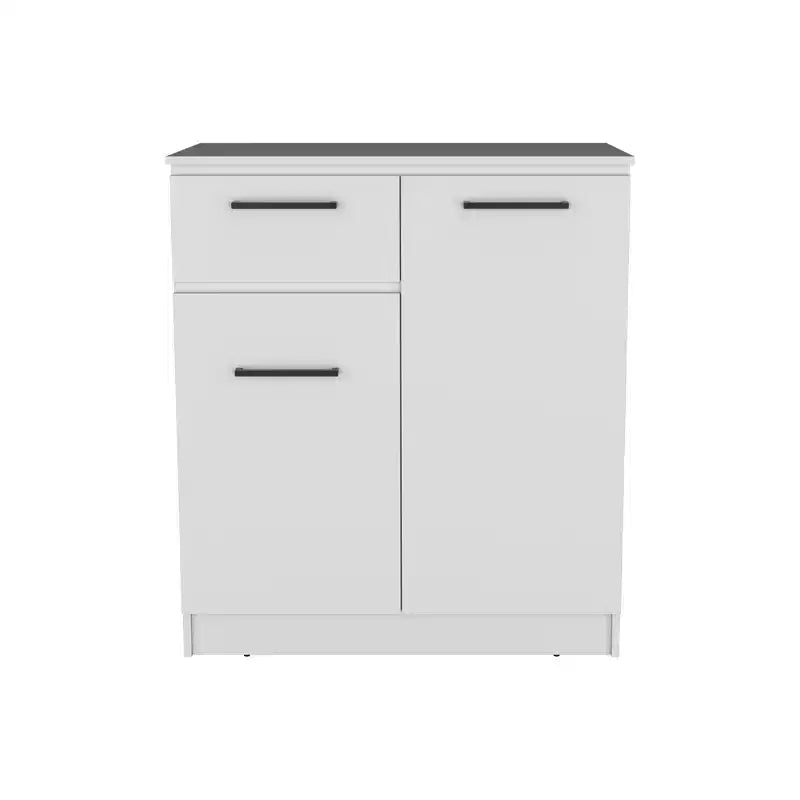 Credenza con cassetto e 2 ante, Armadietto moderno con spazio contenitivo, Mobile contenitore d'accento