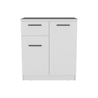 Credenza con cassetto e 2 ante, Armadietto moderno con spazio contenitivo, Mobile contenitore d'accento