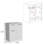 Credenza con cassetto e 2 ante, Armadietto moderno con spazio contenitivo, Mobile contenitore d'accento