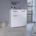 Credenza con cassetto e 2 ante, Armadietto moderno con spazio contenitivo, Mobile contenitore d'accento