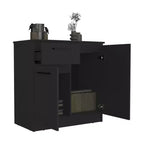 Credenza con cassetto e 2 ante, Armadietto moderno con spazio contenitivo, Mobile contenitore d'accento