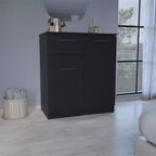 Credenza con cassetto e 2 ante, Armadietto moderno con spazio contenitivo, Mobile contenitore d'accento