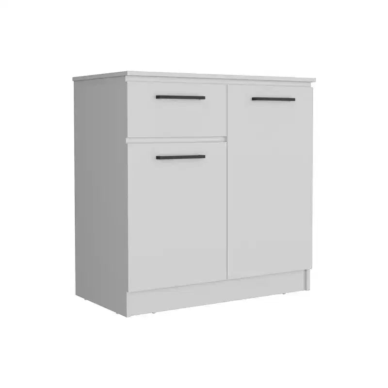Credenza con cassetto e 2 ante, Armadietto moderno con spazio contenitivo, Mobile contenitore d'accento