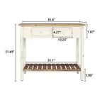 GDFStudio Schultz Tavolo Console Rustico in Legno di Abete con 2 Cassetti e 1 Ripiano Inferiore Aperto