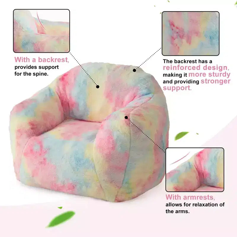Poltrona a sacco di lusso in morbida pelliccia sintetica con braccioli e schienale, lettino ergonomico in memory foam per soggiorno, camera da letto, ufficio