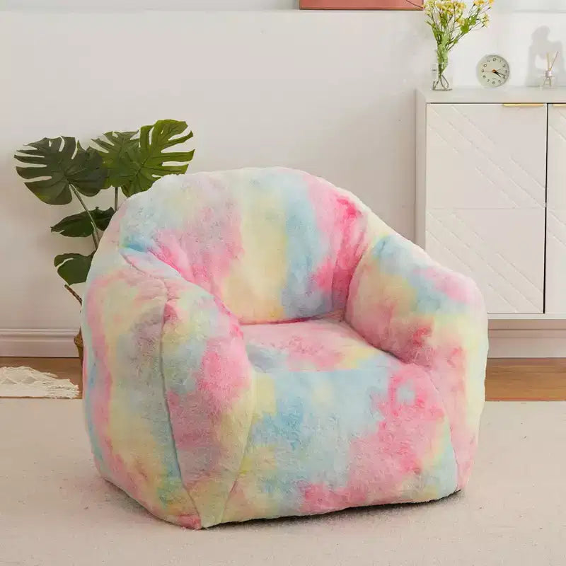 Poltrona a sacco di lusso in morbida pelliccia sintetica con braccioli e schienale, lettino ergonomico in memory foam per soggiorno, camera da letto, ufficio