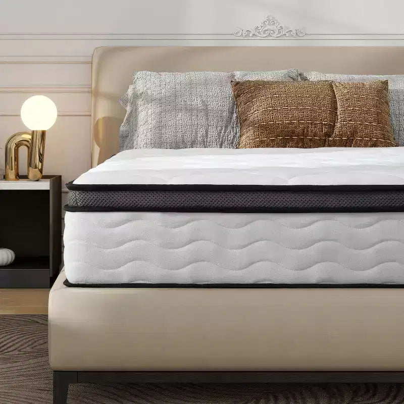 Materasso Okak Full/Queen Size in scatola con molle insacchettate, materasso ibrido a media rigidità per alleviare la pressione con copertura traspirante, CertiPUR-US