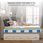 Materasso Okak Full/Queen Size in scatola con molle insacchettate, materasso ibrido a media rigidità per alleviare la pressione con copertura traspirante, CertiPUR-US