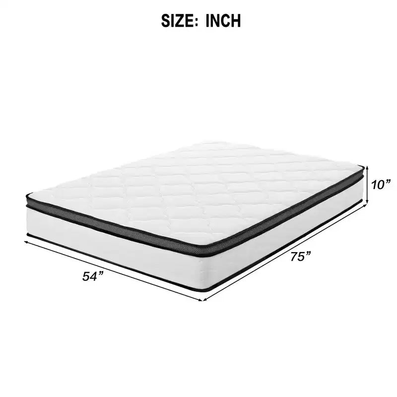 Materasso Okak Full/Queen Size in scatola con molle insacchettate, materasso ibrido a media rigidità per alleviare la pressione con copertura traspirante, CertiPUR-US