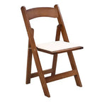 Okak, set di 4 comode sedie da pranzo rustiche in legno con sedile imbottito, sedie pieghevoli d'accento per sala da pranzo, soggiorno