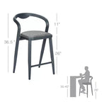 Set di 2 sgabelli da bar da esterno ad altezza bancone, eleganti sgabelli da bar moderni, sgabelli da bar moderni da patio con schienale e braccioli, comode sedie alte da bar