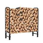 Porta legna da ardere da 1,2 m per esterni e interni, porta tronchi resistente, organizer per legna con rete in acciaio per camino, patio, impilatore di legna durevole