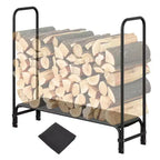 Porta legna da ardere da 1,2 m per esterni e interni, porta tronchi resistente, organizer per legna con rete in acciaio per camino, patio, impilatore di legna durevole