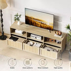 Mobile TV per centri di intrattenimento con funzionalità di archiviazione Mobile multimediale in rattan con due ante Supporto in legno per il soggiorno