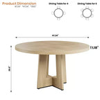 Tavolo da pranzo rotondo moderno a 7 gambe, tavolo da cucina robusto da 42 pollici per angolo colazione, appartamento o ufficio domestico, per 4-6 persone
