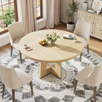 Tavolo da pranzo rotondo moderno a 7 gambe, tavolo da cucina robusto da 42 pollici per angolo colazione, appartamento o ufficio domestico, per 4-6 persone