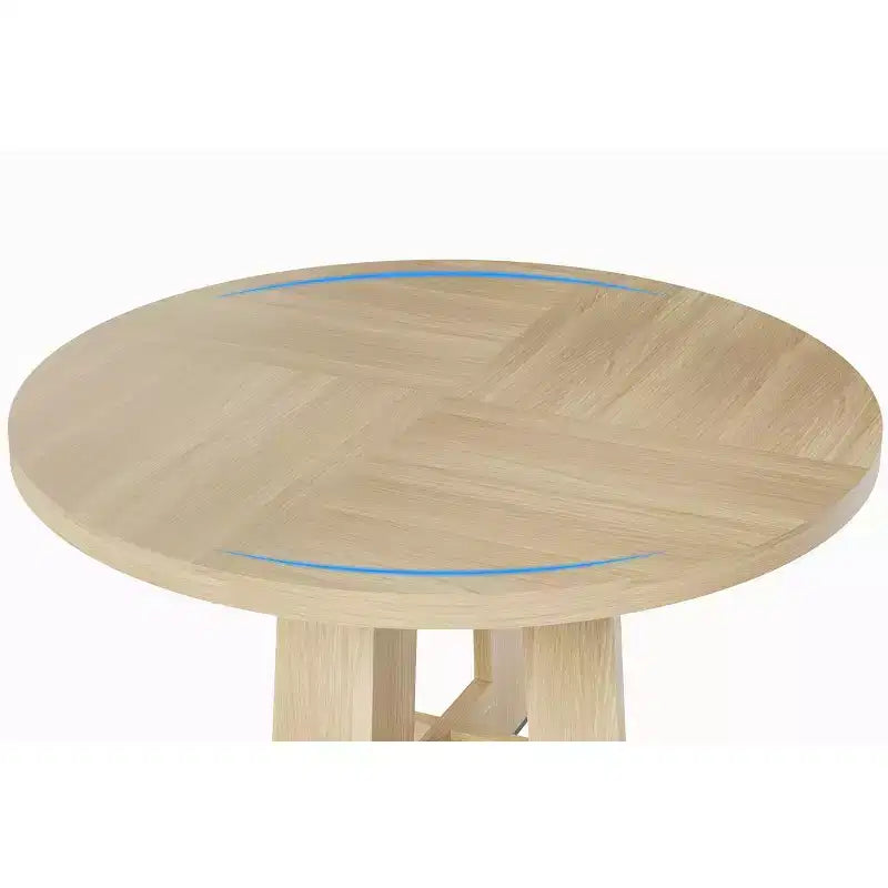 Tavolo da pranzo rotondo moderno a 7 gambe, tavolo da cucina robusto da 42 pollici per angolo colazione, appartamento o ufficio domestico, per 4-6 persone