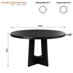 Tavolo da pranzo rotondo moderno a 7 gambe, tavolo da cucina robusto da 42 pollici per angolo colazione, appartamento o ufficio domestico, per 4-6 persone