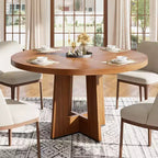 Tavolo da pranzo rotondo moderno a 7 gambe, tavolo da cucina robusto da 42 pollici per angolo colazione, appartamento o ufficio domestico, per 4-6 persone