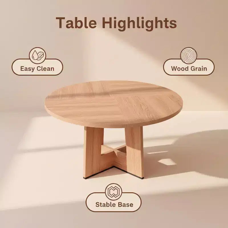 Tavolo da pranzo rotondo moderno a 7 gambe, tavolo da cucina robusto da 42 pollici per angolo colazione, appartamento o ufficio domestico, per 4-6 persone