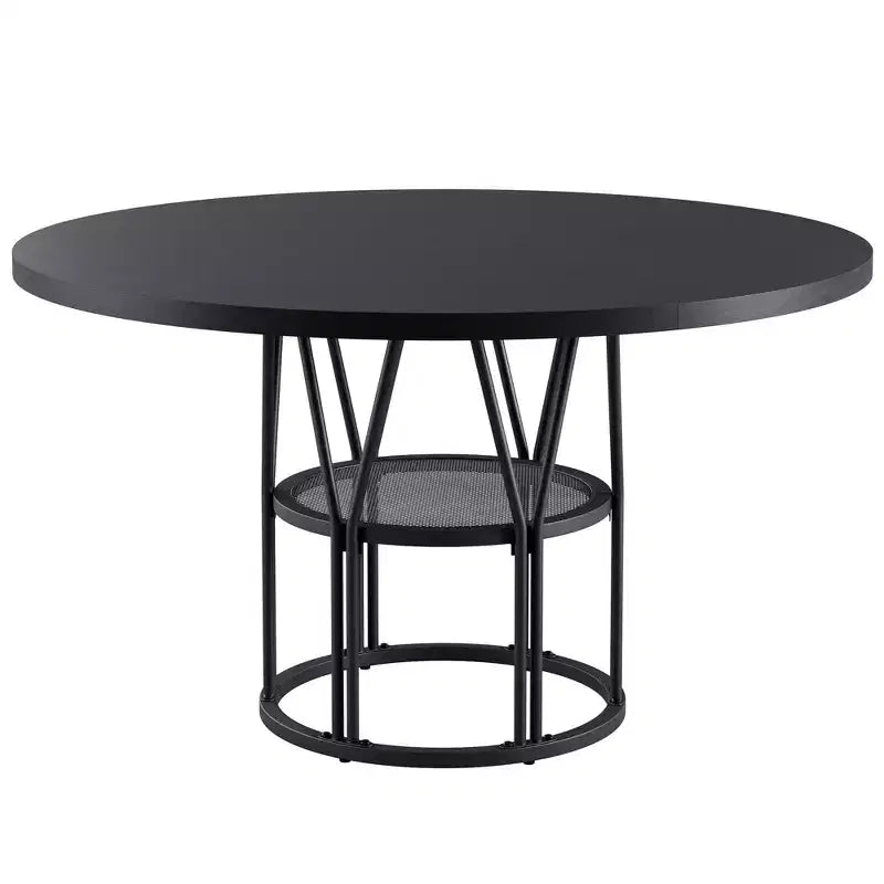 Tavolo da pranzo rotondo moderno a 7 gambe, tavolo da cucina robusto da 42 pollici per angolo colazione, appartamento o ufficio domestico, per 4-6 persone