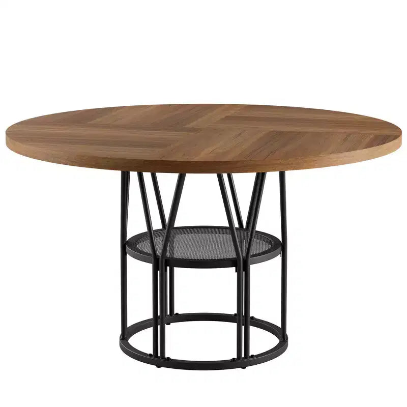 Tavolo da pranzo rotondo moderno a 7 gambe, tavolo da cucina robusto da 42 pollici per angolo colazione, appartamento o ufficio domestico, per 4-6 persone