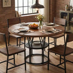 Tavolo da pranzo rotondo moderno a 7 gambe, tavolo da cucina robusto da 42 pollici per angolo colazione, appartamento o ufficio domestico, per 4-6 persone