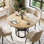 Tavolo da pranzo rotondo moderno a 7 gambe, tavolo da cucina robusto da 42 pollici per angolo colazione, appartamento o ufficio domestico, per 4-6 persone