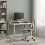 Sedia da scrivania senza braccioli FurnitureR con ruote, sedia girevole compatta regolabile in altezza per studio e computer con schienale traspirante, rosa