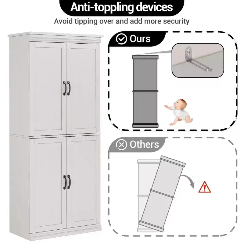 Mobile da cucina autoportante GustoWave, credenza da 70 pollici con ante e ripiani regolabili