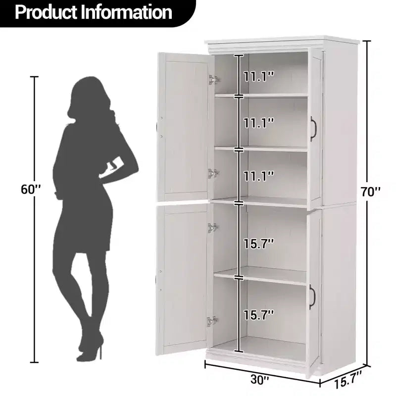 Mobile da cucina autoportante GustoWave, credenza da 70 pollici con ante e ripiani regolabili