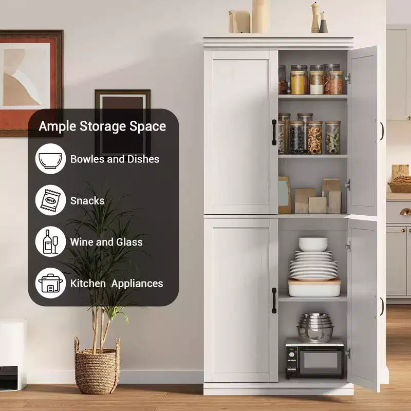 Mobile da cucina autoportante GustoWave, credenza da 70 pollici con ante e ripiani regolabili