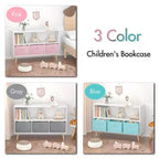 Libreria per Bambini Whisen con 3 Cassetti in Tessuto, Multiuso per Libri/Giocattoli, con Fibbia di Sicurezza per Montaggio a Parete, in MDF ad Alta Densità