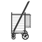 GDFStudio Salta Carrello della Spesa Pieghevole Resistente con Manico Alto, Doppio Cesto e Rivestimento Impermeabile