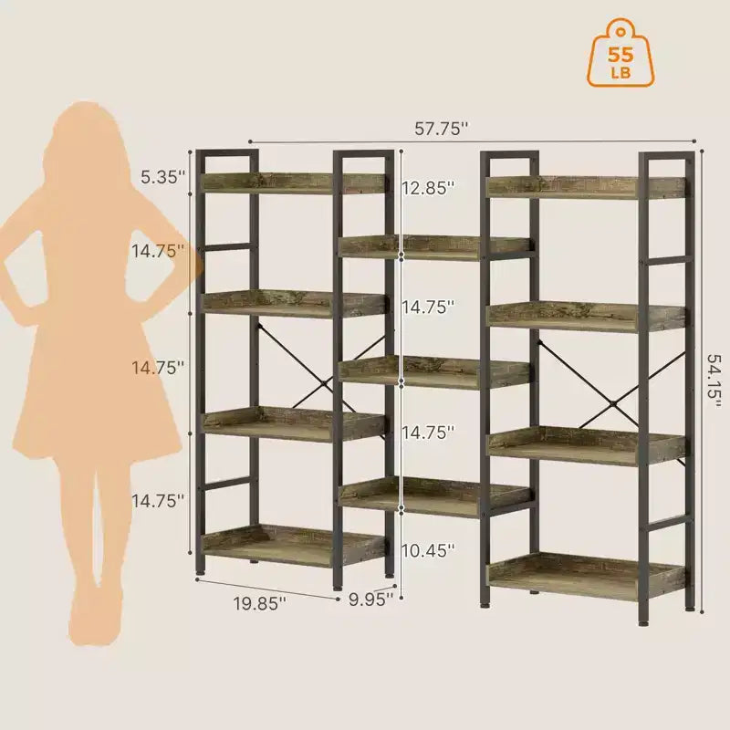 Libreria angolare multistrato Greenstell, libreria angolare staccabile salvaspazio con ganci multipli