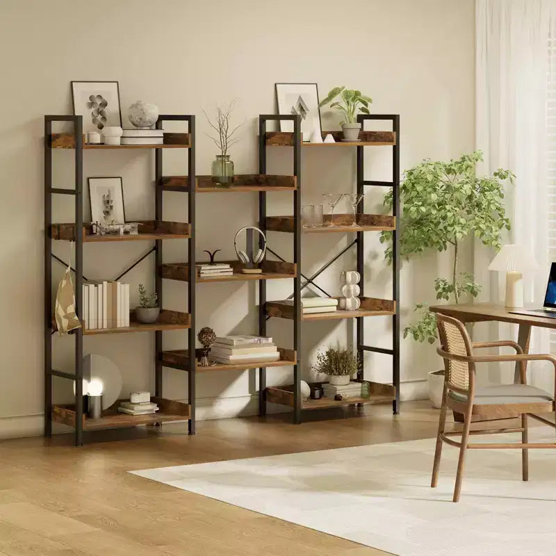 Libreria angolare multistrato Greenstell, libreria angolare staccabile salvaspazio con ganci multipli