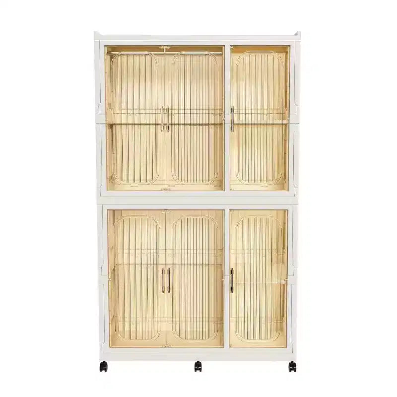Armadio portatile con 6 ante magnetiche, 6 cubi e 2 aste appendiabiti, include 6 grucce, armadio per vestiti per bambini, bianco